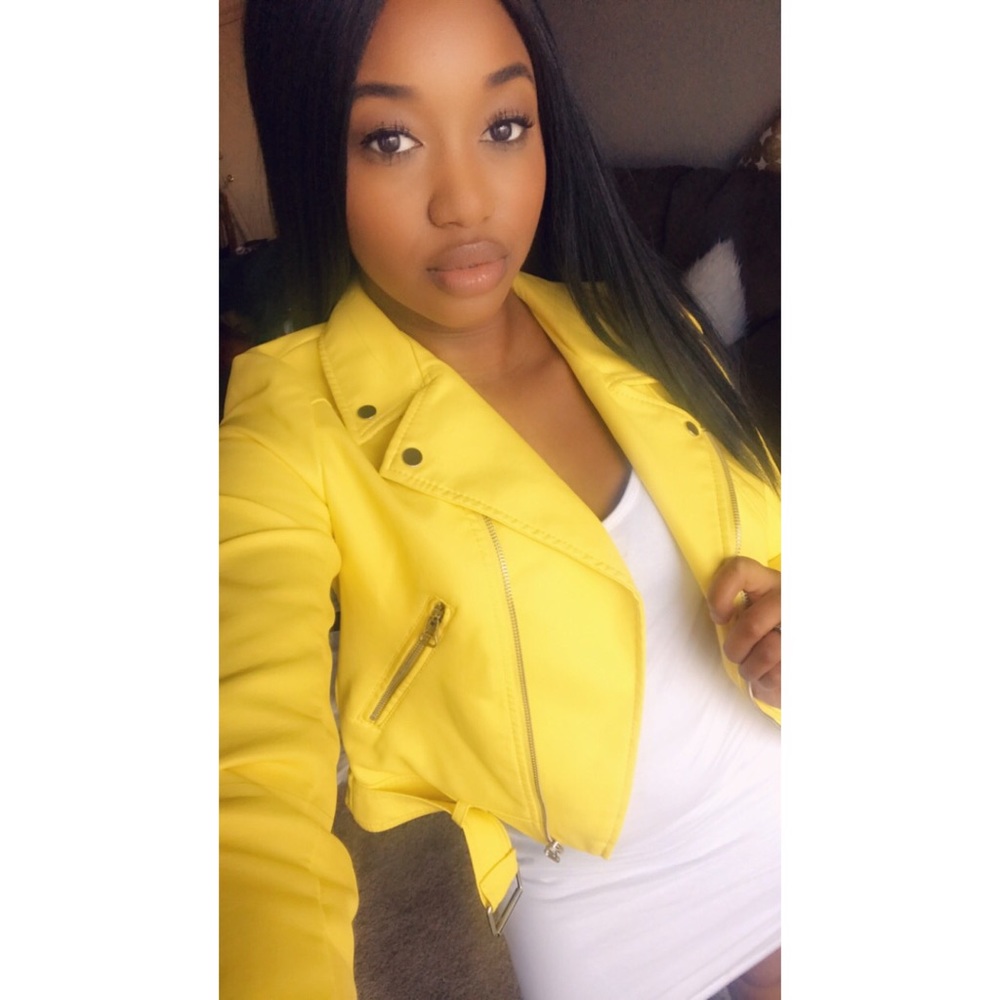 Yellow Faux Leather Jacket